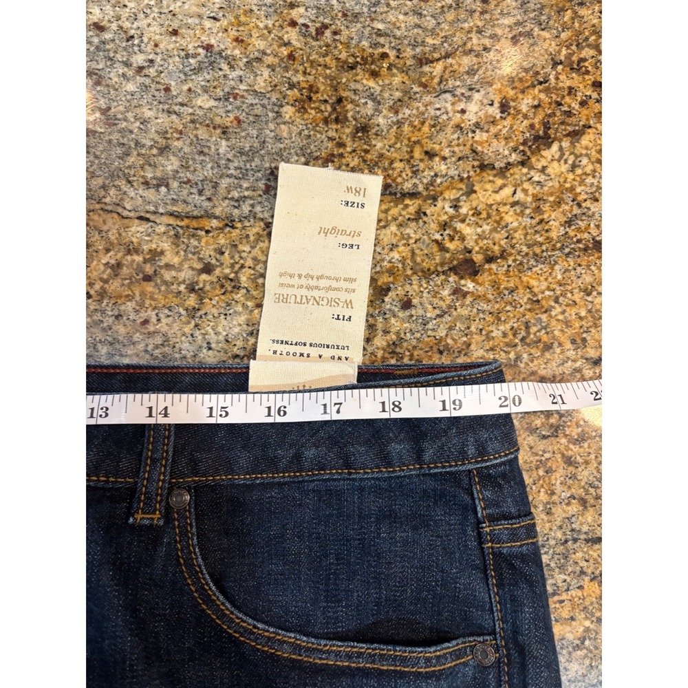 NWT Talbots W-Signature Straight Leg Jeans Dark Wash Plus Size 18W - Picture 5 of 9